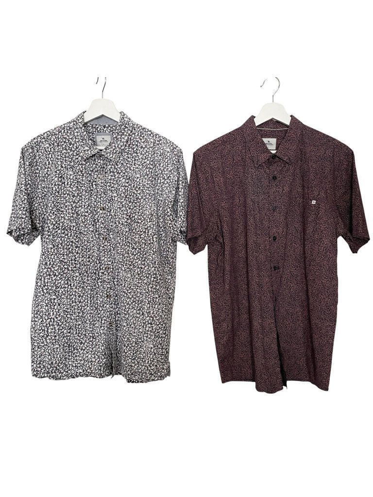 Rip Curl Set Of 2 Surfer Skater Casual Shirt Men's Large Short Sleeve